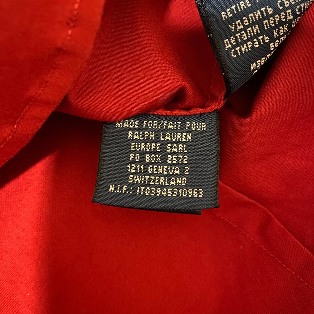 Ralph Lauren Women’s Super Slim Fit Red Shirt 95% Cotton French Cuffs Sz 4 - Picture 14 of 15